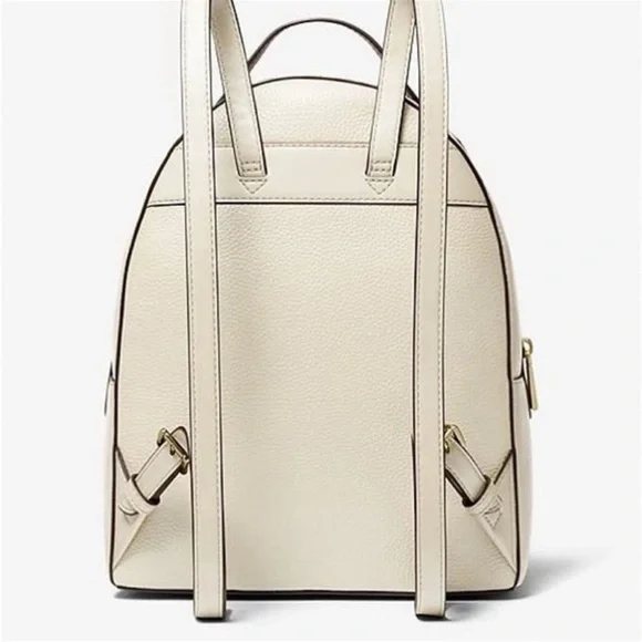 Michael Kors Valerie Medium Light Cream Pebbled Leather Backpack - Picture 5 of 12